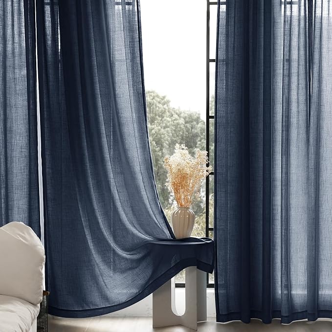 Navy Blue Curtains 63 inch Length - Image 5