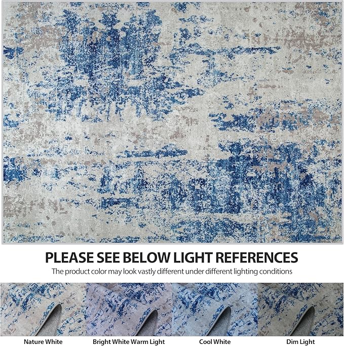 8x10 Area Rugs for Living Room Rug Washable: Abstract Large Rug for Dining Room - Image 6