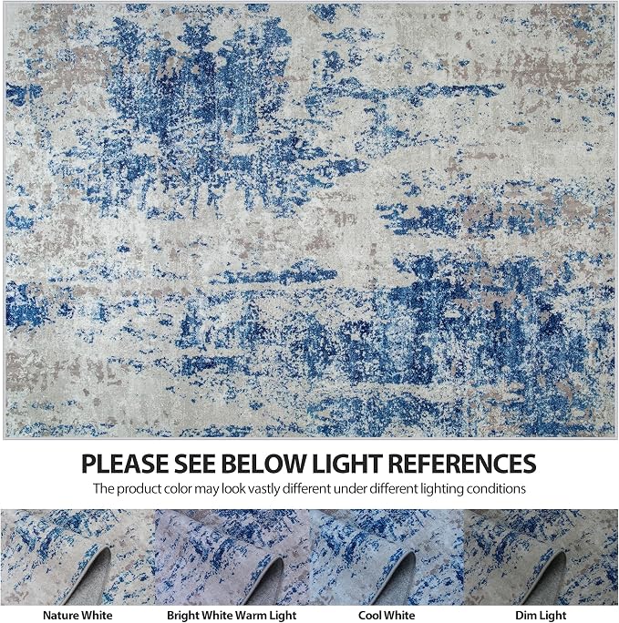 5x7 Area Rugs for Living Room Rug Washable: Abstract Rug for Dining Room - Image 7
