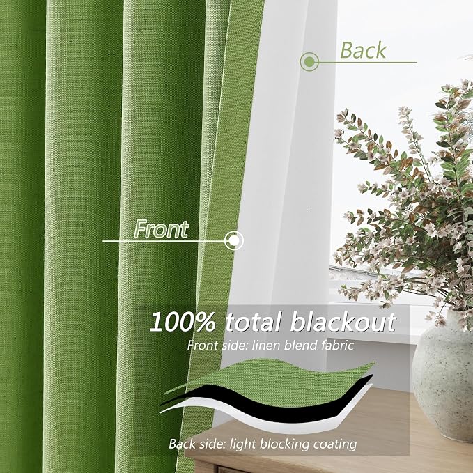 Guken 100% Blackout Curtains 120 Inch Length 2 Panels Set - Image 4