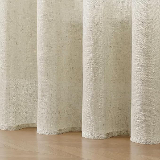 Joydeco Linen Curtains 84 Inch Length 2 Panel Sets, Light Filtering Curtains - Image 7