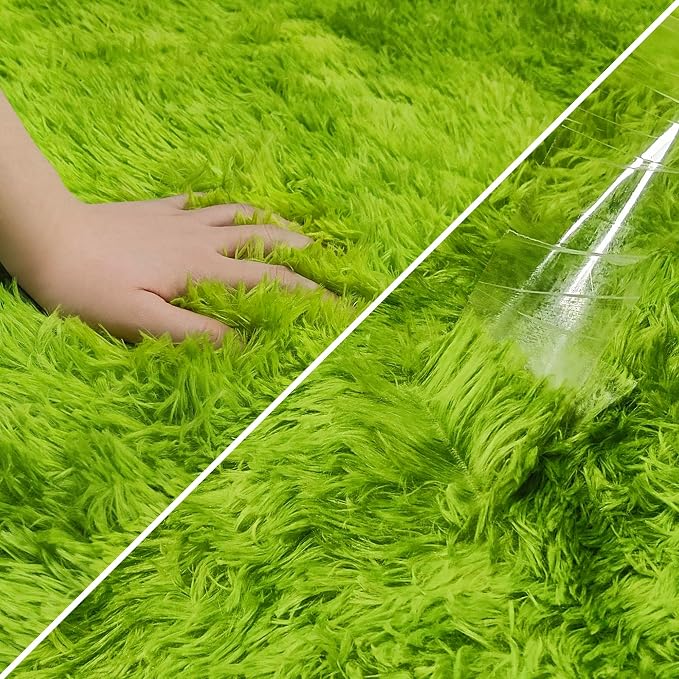 Green Tie-Dyed Rug for Living Room 6x9 Fluffy Area Rug Mat Bedside Throw Rug - Image 6