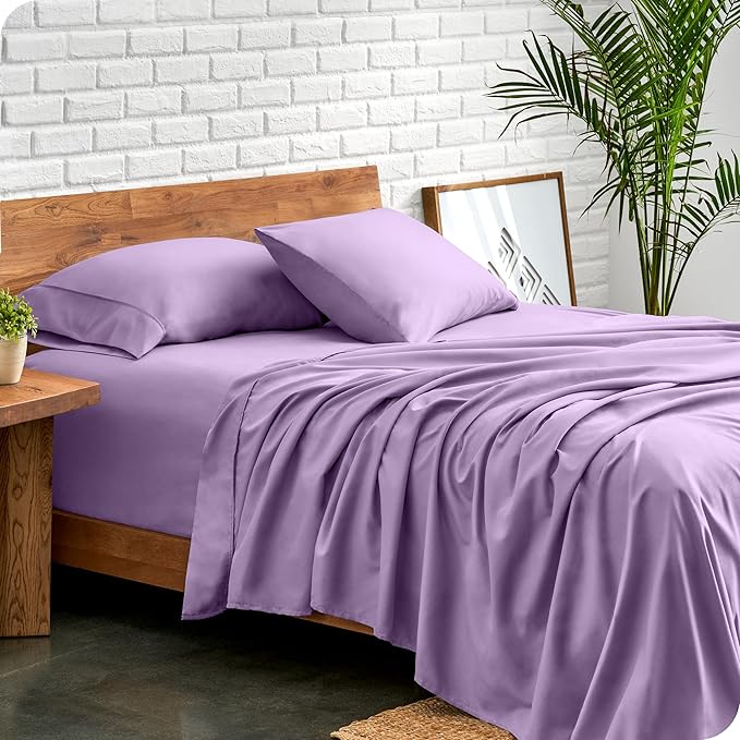 Bare Home Twin XL Sheet Set - College Dorm Size - Luxury 1800 Ultra-Soft Microfiber Twin Extra Long Bed Sheets - Deep Pockets - Easy Fit - Extra Soft - 3 Piece Set - Bed Sheets (Twin XL, Lavender)