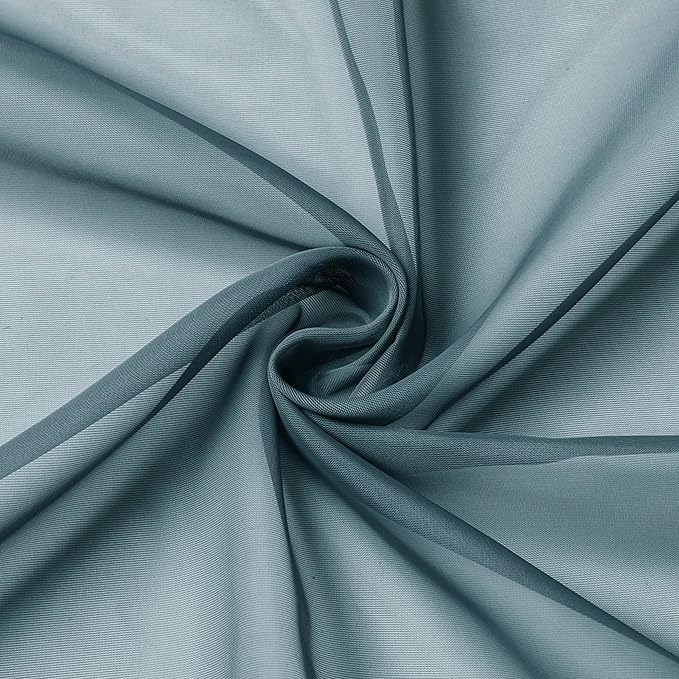 Aiyufeng Dusty Blue Sheer Curtains 72 Inch Length 2 Panels Set, Light Filtering - Image 5