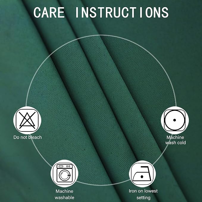 LEMOMO Dark Green Blackout Curtains/42 x 84 Inch/Set of Two Panels Grommet - Image 4