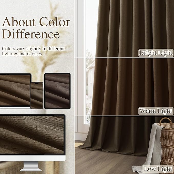 Guken 100% Blackout Curtains 90 Inch Length 2 Panels Set - Image 7
