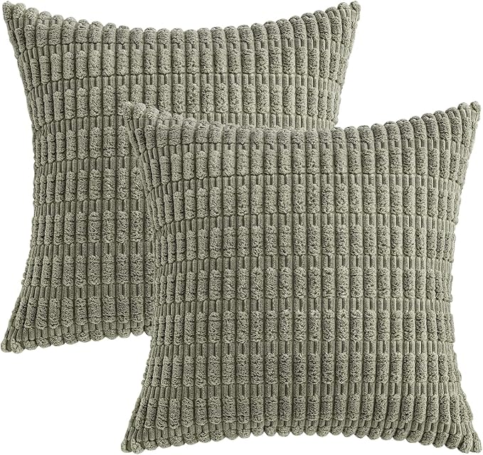 MIULEE Pack of 2 Corduroy Decorative Throw Pillow Covers 16x16 Inch Soft Boho - Image 6