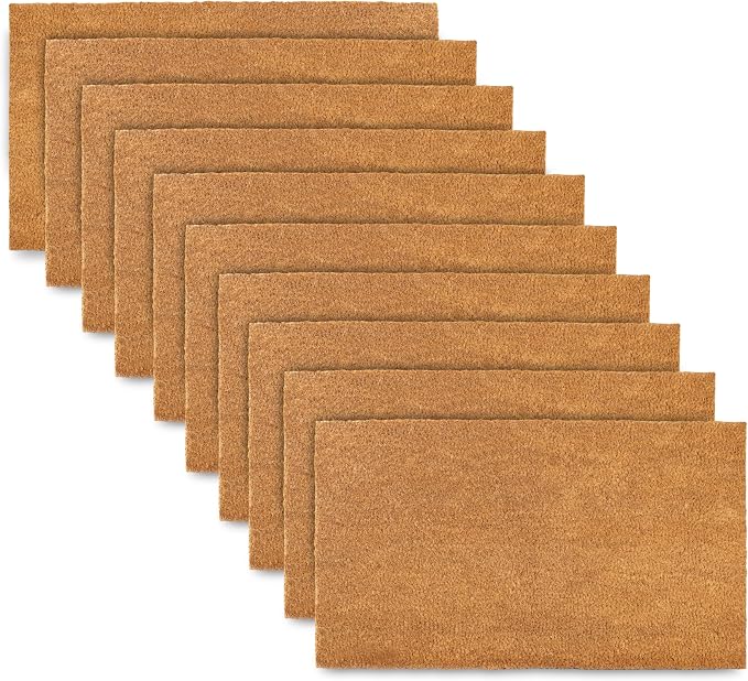 MAINEVENT Plain Coir Doormat Bulk 30x17 Inch, Blank Door Mat 10 Pack by MainEventUSA