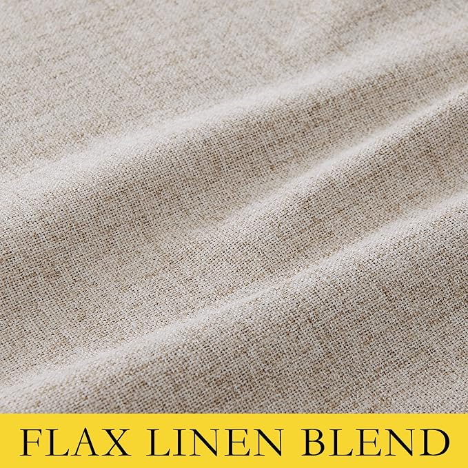 NICETOWN Farmhouse Style 100% Blackout Oatmeal Linen Curtains 90 inches Length - Image 8