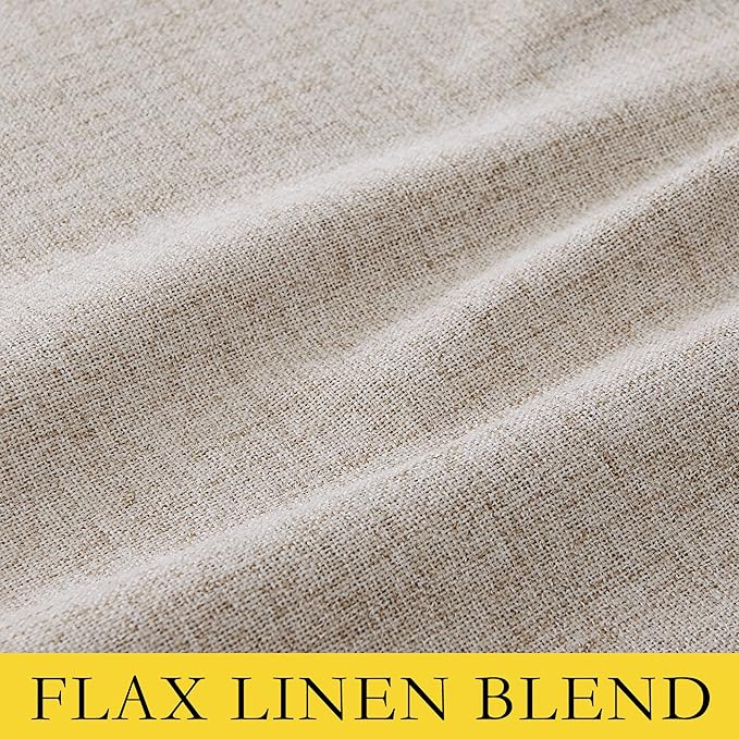 NICETOWN 100% Blackout Oatmeal Linen Curtains 95 inches Length - Image 8