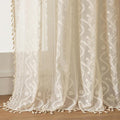 WAZZIO Boho Lace Curtains 2 Panels 96 Inches -Cute Vintage Victorian Sheer by WAZZIO