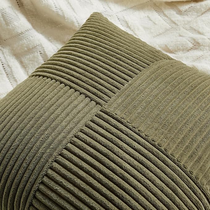 Fancy Homi 2 Packs Olive Green Lumbar Decorative Throw Pillow Covers 20x28 Inch - Image 4