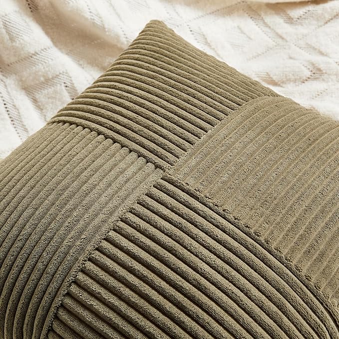 Fancy Homi 2 Packs Olive Green Lumbar Decorative Throw Pillow Covers 14x24 Inch - Image 3
