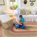 Azalea Multicolor Braided Oval Rug, Jute, 4x6' - Perfect Country Primitive Decor for Entryway, Bedroom, Everywhere