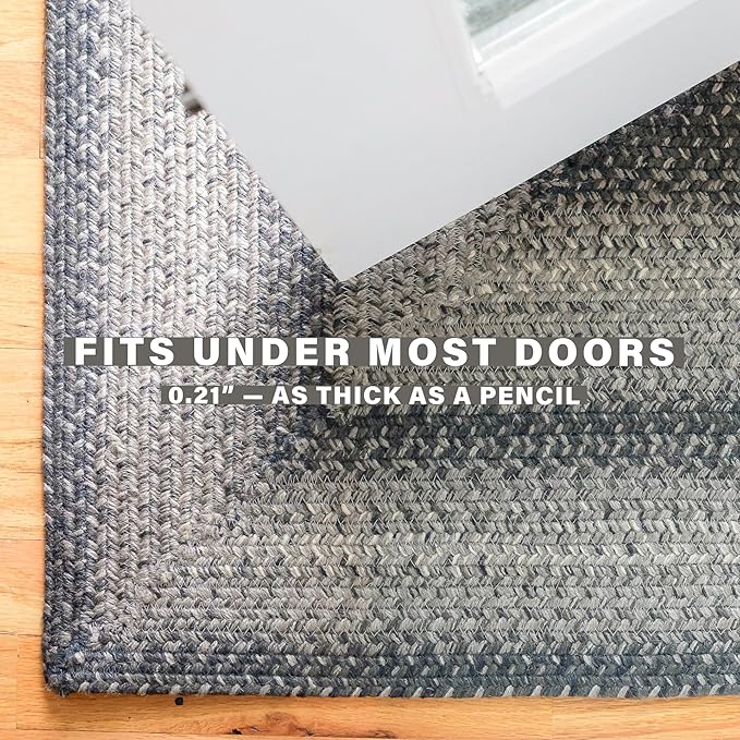 Flint Hill Grey Small Braided Rugs, 2x3' Rectangle - Handmade with Jute, Warm Primitive Decor, Perfect for Bathrooms and Entryways - Durable and Easy to Clean