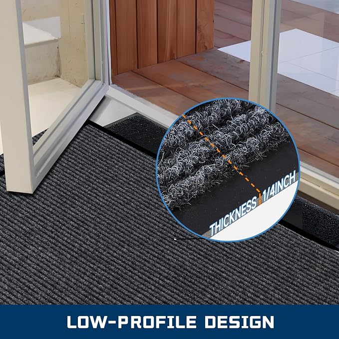 BesWin Indoor Outdoor Door Mat, Non Slip Rubber Backing Commercial Floor Mats - Image 6