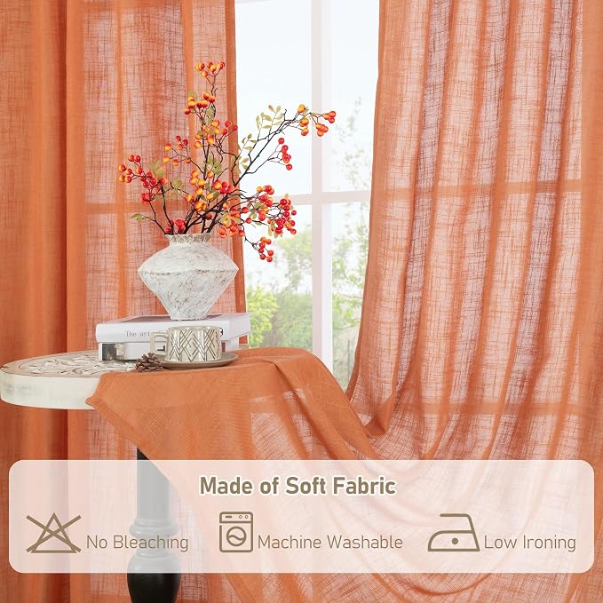 LAMIT 95 Inches Long Linen Curtains - Image 8