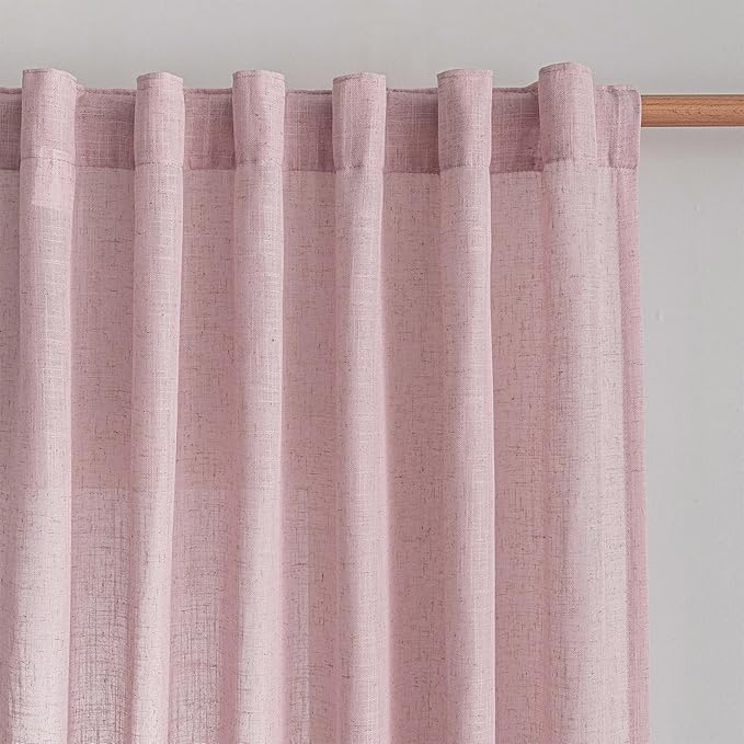 MYSKY HOME 96 Inches Length Pink Curtains - Image 2