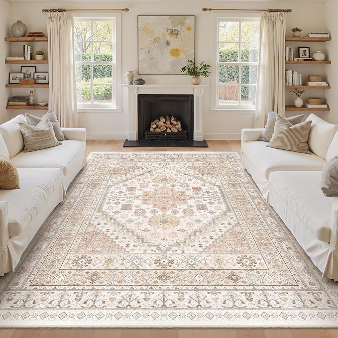 zesthome 9x12 Area Rugs for Living Room, Non-Slip Backing Washable Rugs by Zesthome