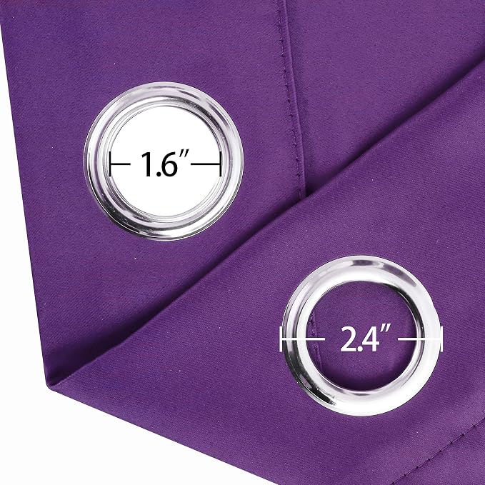 LEMOMO Purple Thermal Blackout Curtains/38 x 63 Inch/Set of 2 Panels Room - Image 6