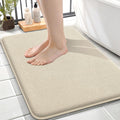 OLANLY Thick Memory Foam Bath Mat Rug 24x16, Extra Soft Absorbent Bathroom Rug, Quick Dry Bath Mats, Non-Slip, Machine Washable Carpet for Bathroom, Tub and Shower, Home Decor Accessories, Sand