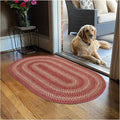 Homespice 27x45” Red Oval Braided Rug. Apple Pie Red Jute Oval Rug. Uses- Entryway, Kitchen Rugs, Bathroom Rugs. Reversible, Rustic, Country, Primitive, Farmhouse Decor Rug