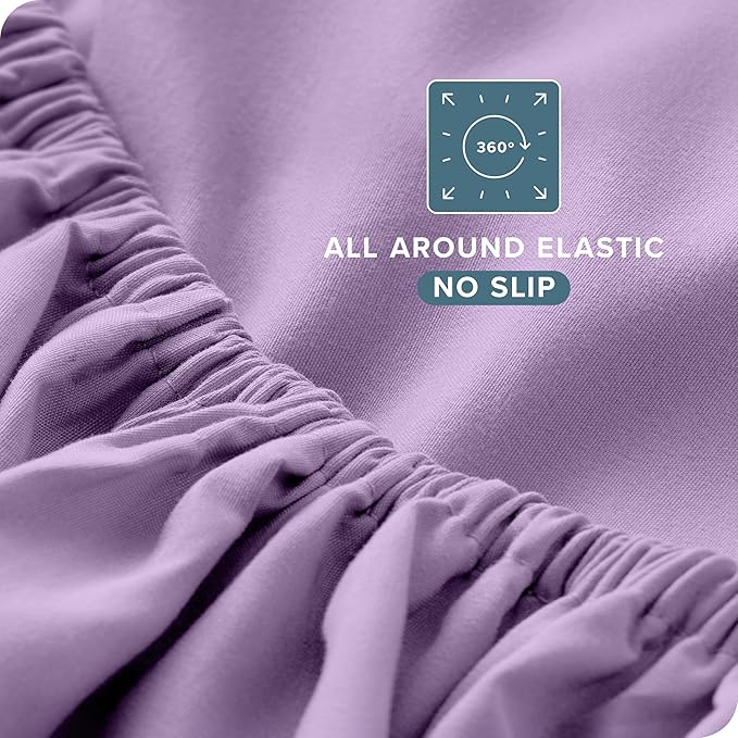Bare Home King Sheet Set - Luxury 1800 Ultra-Soft Microfiber King Bed Sheets - Double Brushed - Deep Pockets - Easy Fit - 4 Piece Set - Bedding Sheets & Pillowcases (King, Lavender)