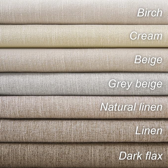 Topfinel Grey Beige 45 Inches Long Linen Blackout Curtains Tiers - Image 6