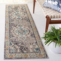 SAFAVIEH Monaco Collection Runner Rug - 2'2" x 22', Grey & Light Blue, Boho Chic Medallion Distressed Design, Non-Shedding & Easy Care, Ideal for High Traffic Areas in Living Room, Bedroom (MNC243G)