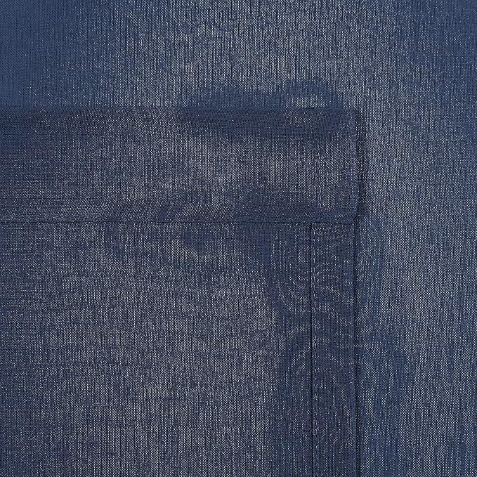 DWCN Navy Blue Sheer Curtains Semi Transparent Voile Rod Pocket Curtains - Image 6