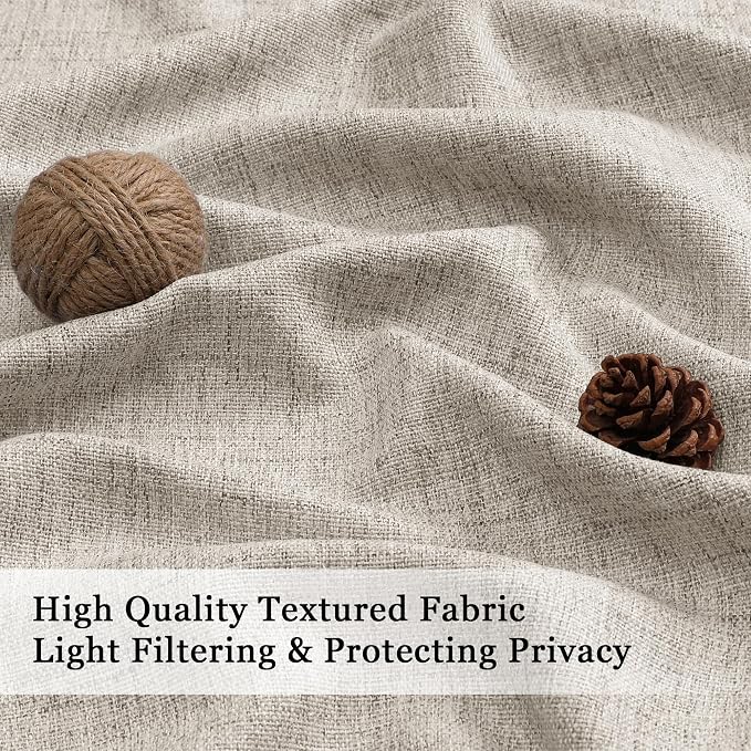 OWENIE Linen Valances for Windows 1 Pcs, Light Filtering Textured Farmhouse - Image 3