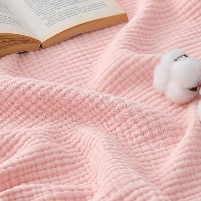 Bedsure 100% Cotton Muslin Throw Blanket Twin XL by BEDSURE