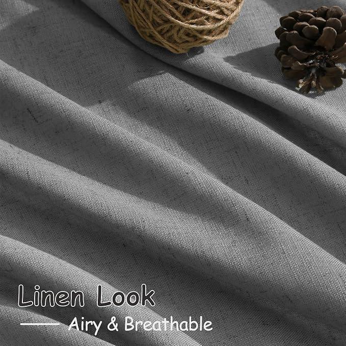 Dark Grey Linen Curtains 100 Inches Long - Image 5