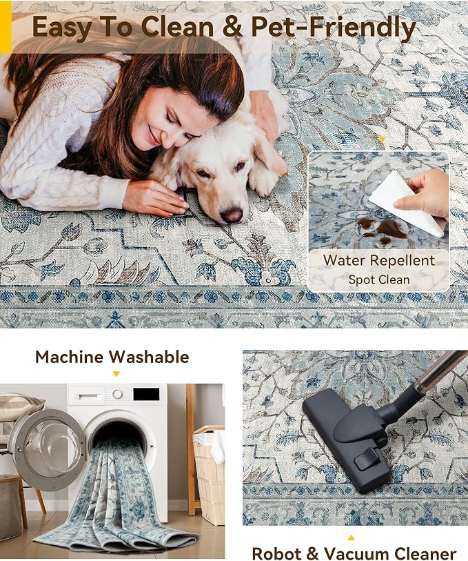 Area Rugs 2'6''x8' Runner Rug Non Slip Washable - Image 6