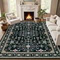 Area Rugs 10x14 Living Room Rug: Washable Rug Soft Vintage Boho Medallion by EXPEDIX