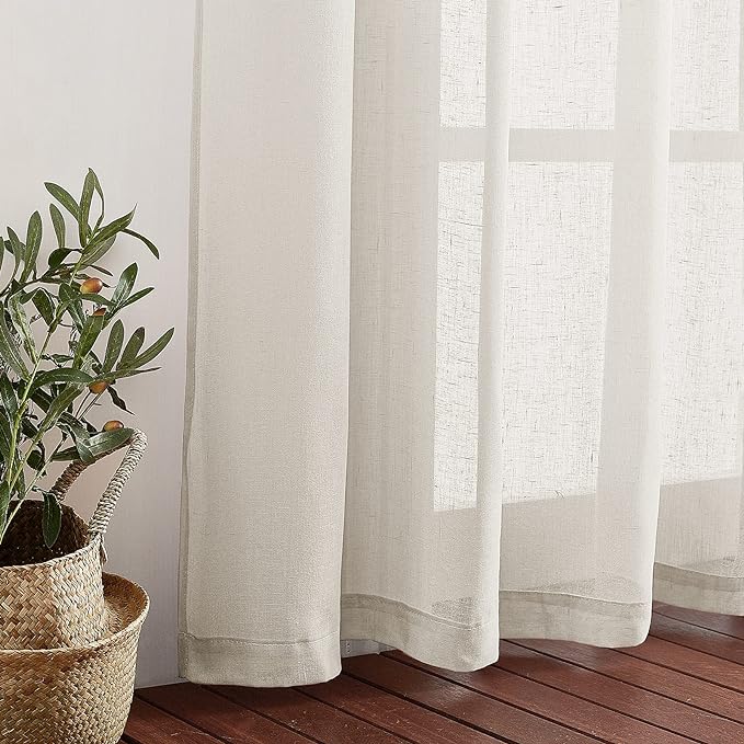 NICETOWN Kitchen Curtains Linen Burlap Drapes - Image 6