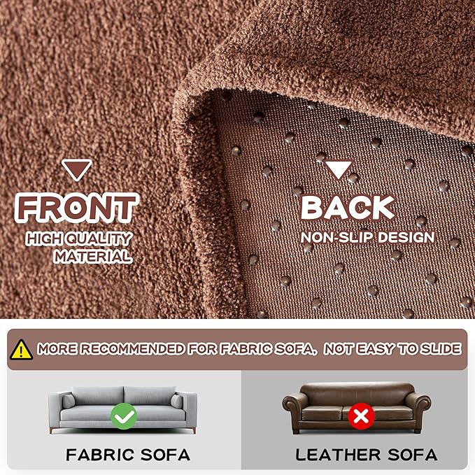 MYSKY HOME Cat Scratch Furniture Protector - Non-Slip, Washable Couch Cover for Dogs - Pet Friendly Sofa Slipcovers - Soft Thick Sofa Throw (71" x 118", Chocolate)