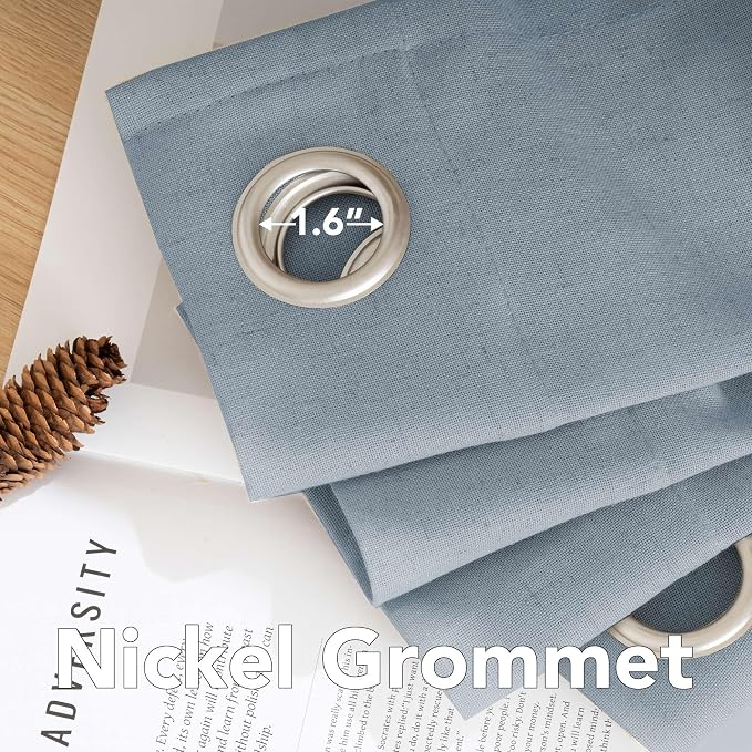 H.VERSAILTEX Living Room Linen Curtains Home Decorative Nickel Grommet Curtains - Image 5