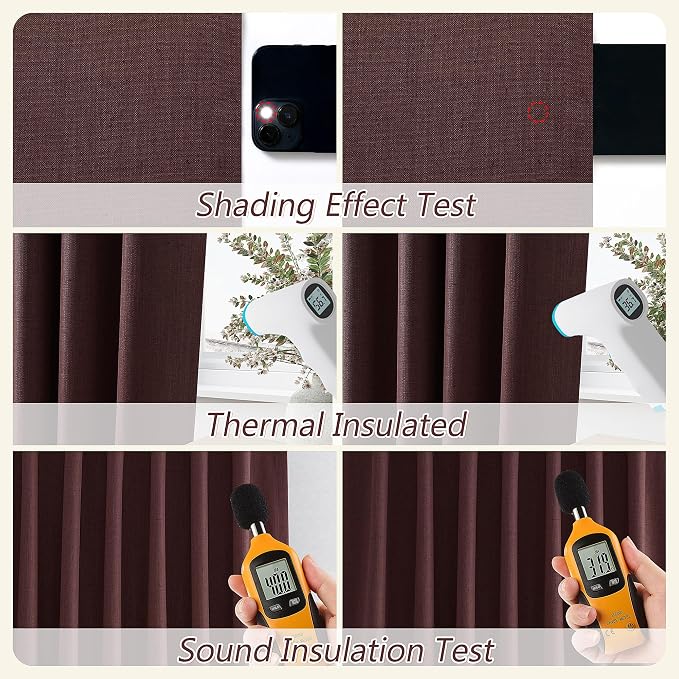 Guken 100% Blackout Curtains 108 Inch Length 2 Panels Set - Image 6