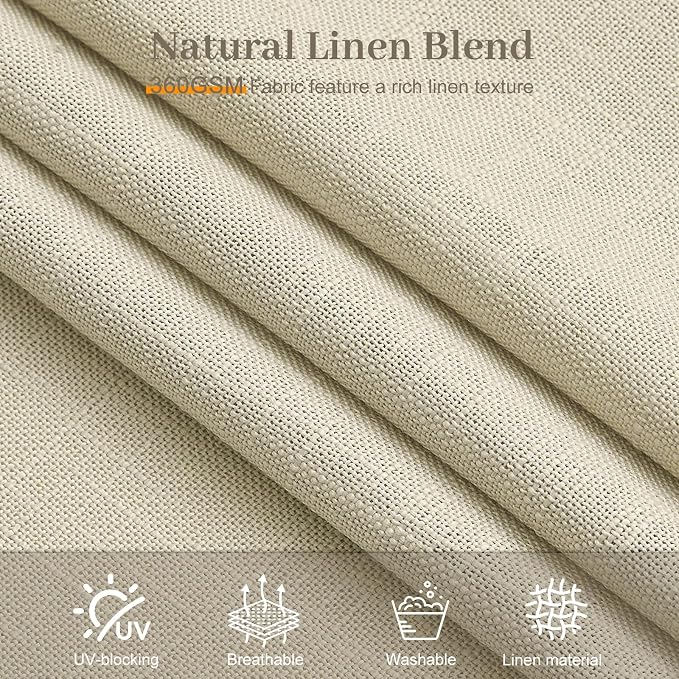 IVAPUPU Linen Pinch Pleated 84 Inch Curtains - Image 5