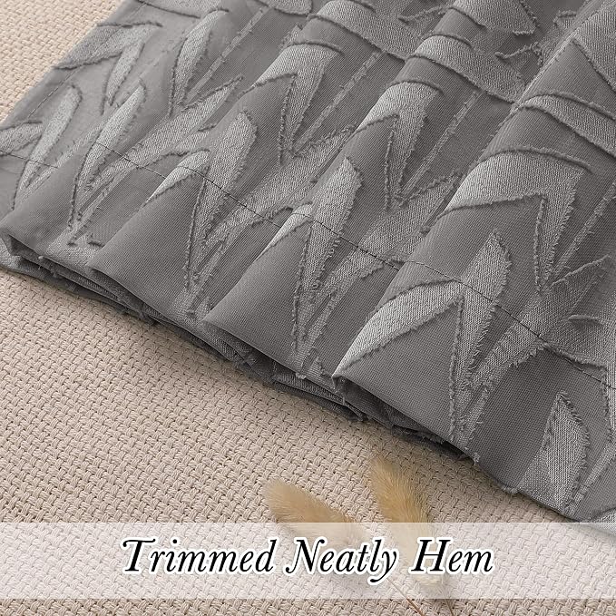 Lecloud Leia 2 Panels Charcoal Grey Sheer Curtains - Image 3