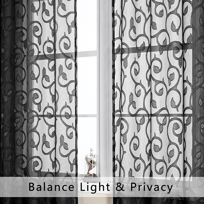 OWENIE Furman Sheer Curtains 63 inch Length - Image 3