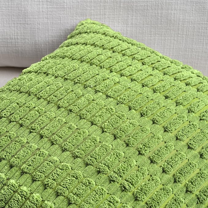 Fancy Homi 4 Packs Boho Lime Green Decorative Throw Pillow Covers 16x16 Inch - Image 4