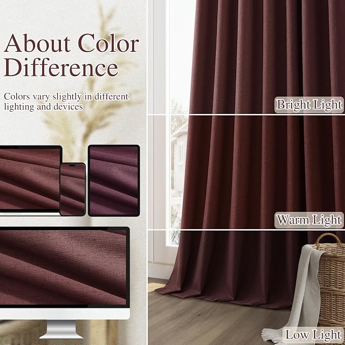 Guken 100% Blackout Curtains 84 Inch Length 2 Panels Set - Image 7