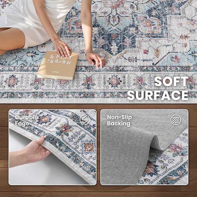zesthome Washable Rug 5x7 Area Rugs, Stain Resistant Rugs - Image 6