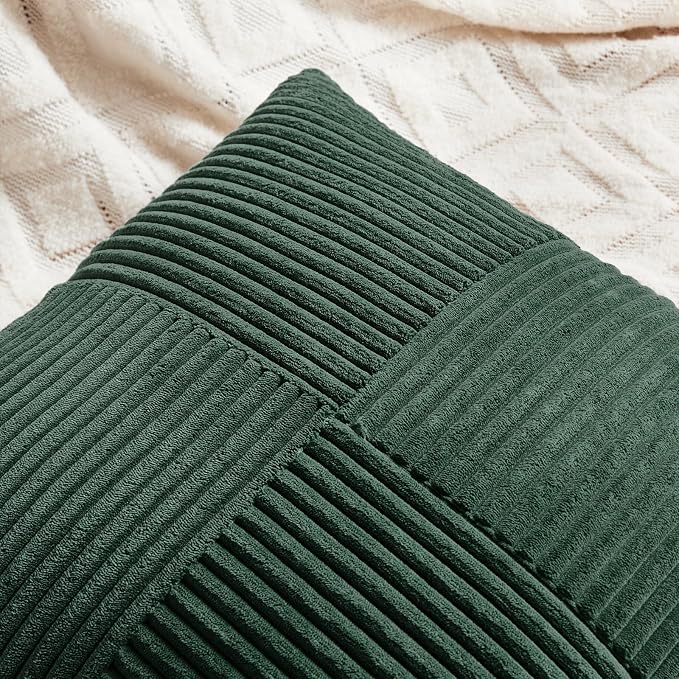 Fancy Homi Set of 2 Dark Green Lumbar Decorative Throw Pillow Covers 12x20 Inch - Image 4