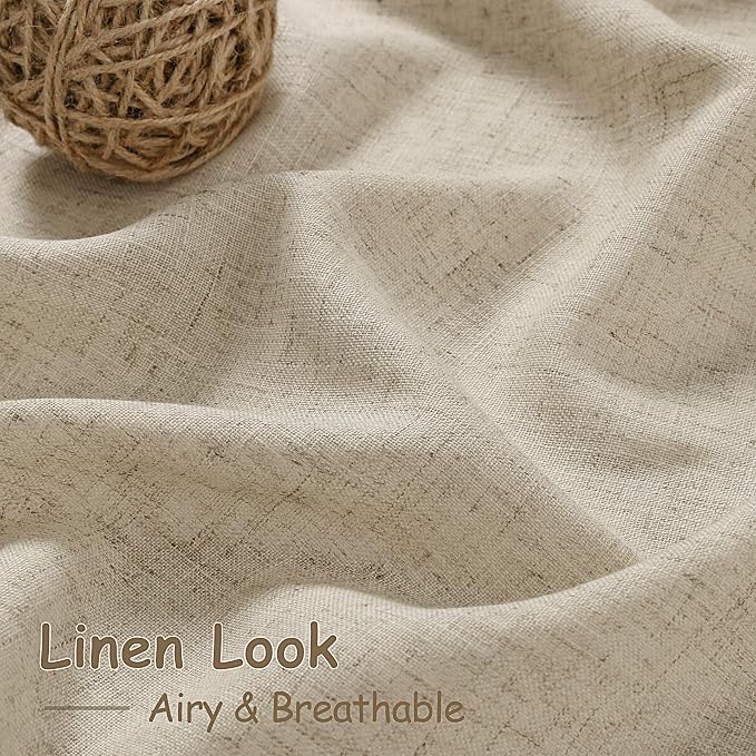 Nanspring Eggshell Beige Curtains 90 Inches Long - Image 4