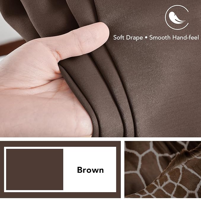 Deconovo Blackout Curtains, Thermal Insulated, W42 x L95 2 Panels, Back Tab - Image 7