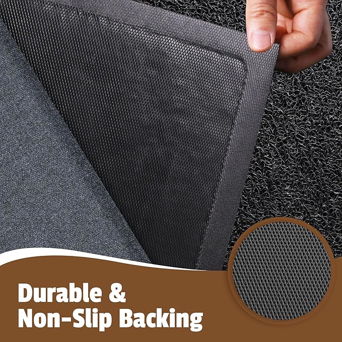 Front Door Mat Outside Entrance, 48" x 36" Doormat Outdoor Indoor Entrance, Non Slip Indoor Mats for Entryway, Heavy Duty Waterproof Low Profile Welcome Mat for Entry, Patio, High Traffic Areas