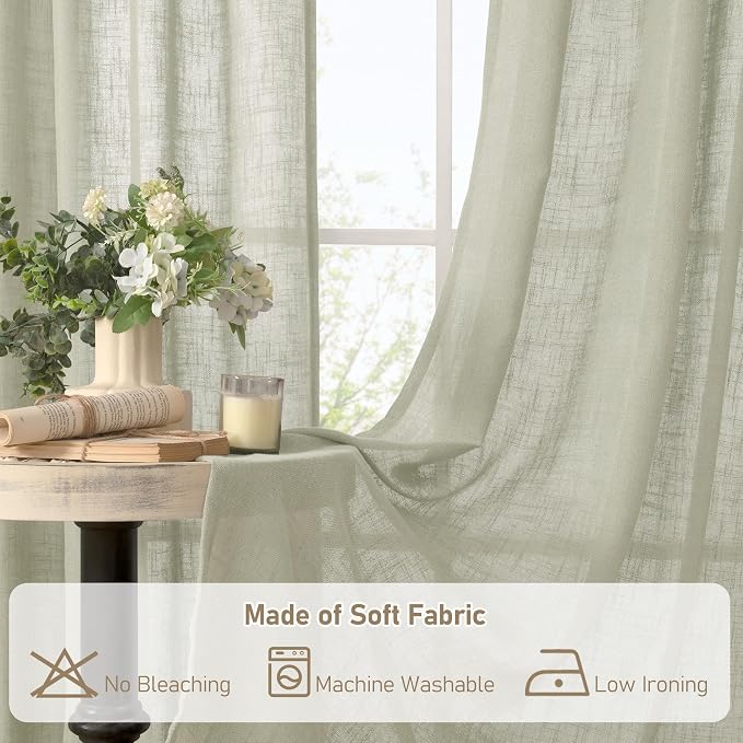 LAMIT 45 Inch Length Linen Curtains - Image 9